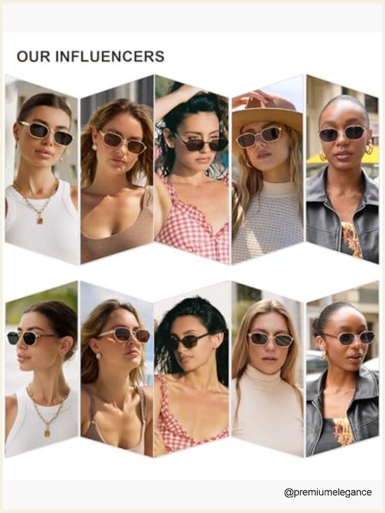 Polarized Hexagon Sunglasses with UV400 Protection Retro Rectangle Shades